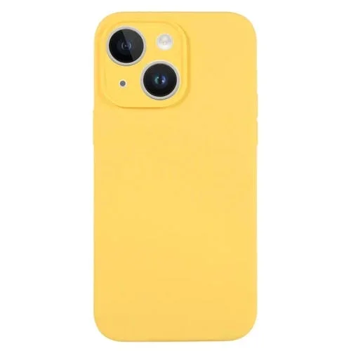 Funda para Teléfono iPhone 13 Silicona Líquida Poro Fino (Amarillo)