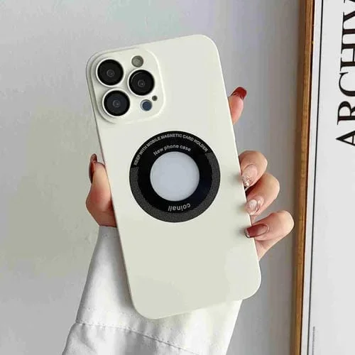 Funda para teléfono iPhone 13 Skin Feel Cd Texture Magsafe Magnética (Blanco)