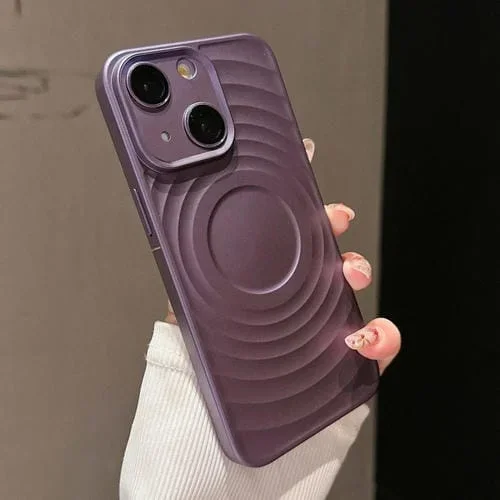 Funda para Teléfono iPhone 13 Wave Texture PC a Prueba de Golpes (Púrpura)