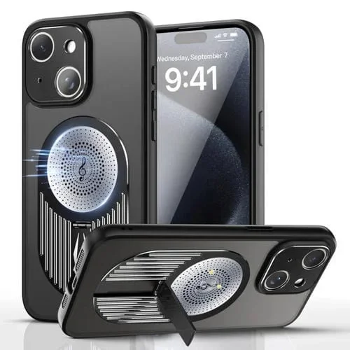 Funda para Teléfono iPhone 14 con Soporte de Aromaterapia y Disipación de Calor (Negro)