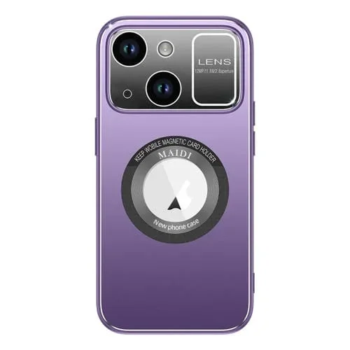 Funda para Teléfono iPhone 14 con Ventana Grande Magsafe Skin Feel para PC (Púrpura)