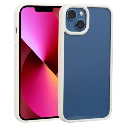 Funda para Teléfono iPhone 14 Escudo de Dos Colores TPU + PC (Blanco)