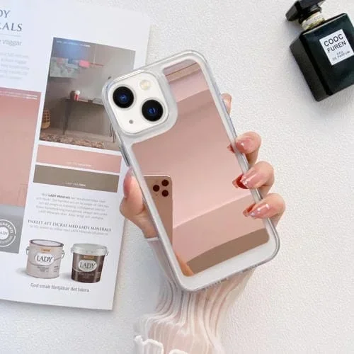 Funda para Teléfono iPhone 14 Mirror TPU Protección (Rosa)