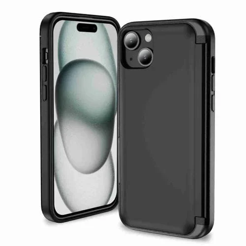 Funda para Teléfono iPhone 14 Plus Soporte Abatible 3 En 1 (Negro)