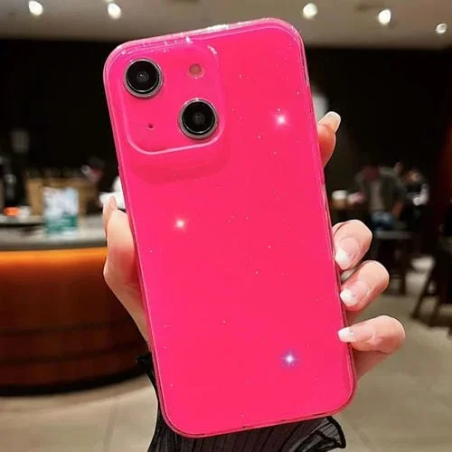 Funda para Teléfono iPhone 14 Plus TPU Jelly Glitter Color Sólido (Rosa)