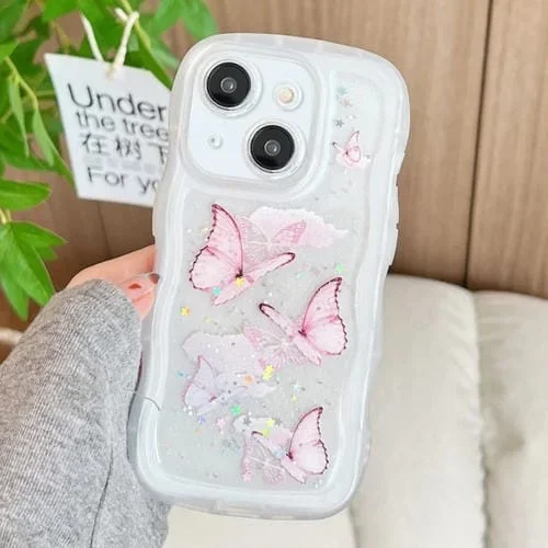 Funda para Teléfono iPhone 14 Plus Wave Edge Butterfly TPU Hybrid (Blanco)