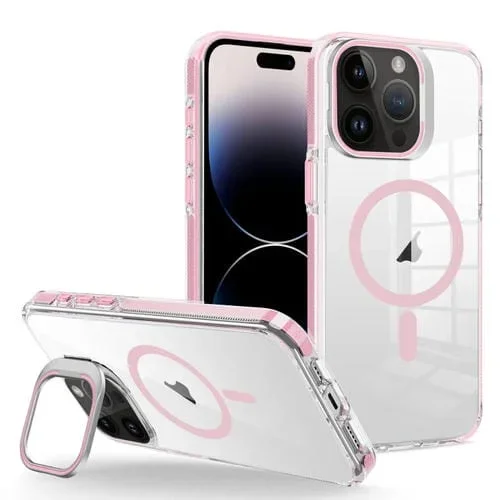 Funda para Teléfono iPhone 14 Pro Max J2 Soporte Marco Magnético Magsafe (Rosa)