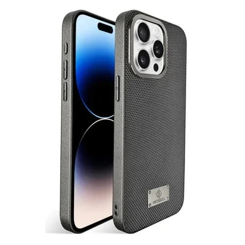 Funda para Teléfono iPhone 14 Pro Max Malla de Seda de Hielo Transpirable (Gris)