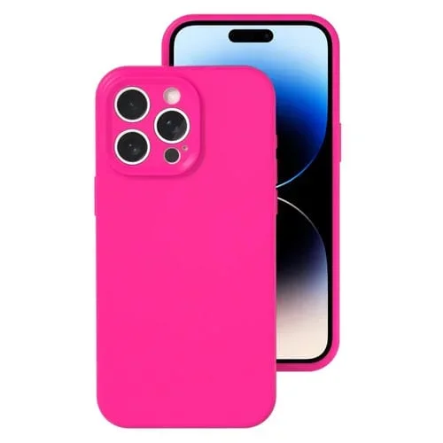 Funda para Teléfono iPhone 14 Pro Silicona Líquida Cobertura Total (Rosa Brillante)