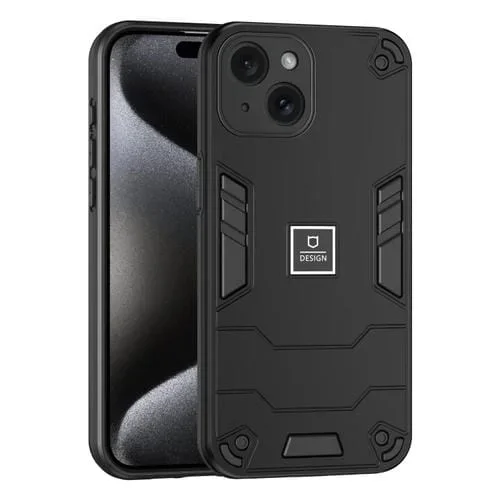 Funda para Teléfono iPhone 15 2 En 1 a Prueba de Golpes (Negro)