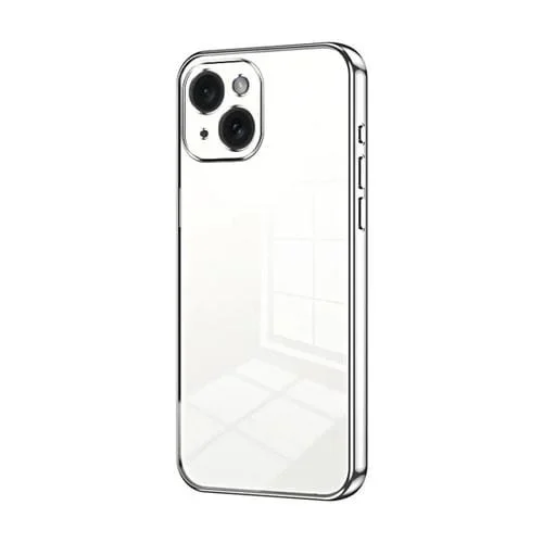 Funda para Teléfono iPhone 15 con Orificio Fino y Revestimiento Transparente (Plateado)