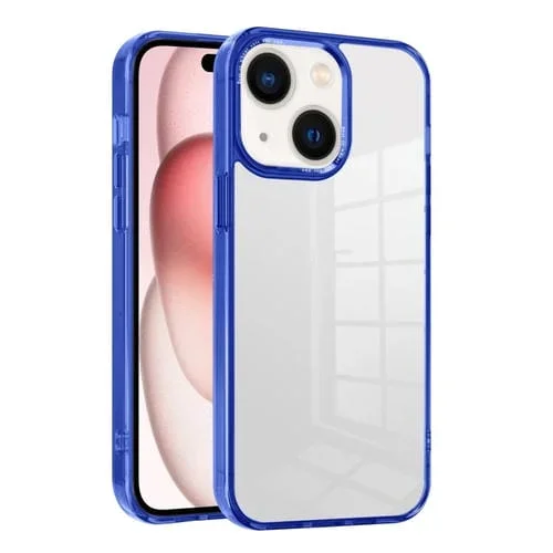 Funda para teléfono iPhone 15 Ice Color Clear PC Hybrid TPU (Azul)