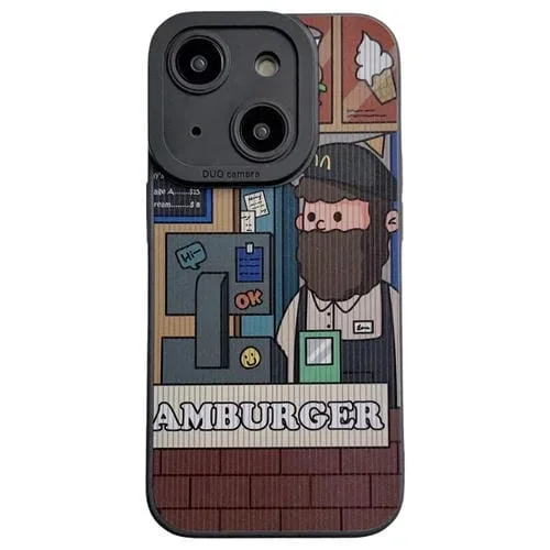 Funda para Teléfono iPhone 15 Liquid Angel Eyes Delantal Clerk TPU (Negro)