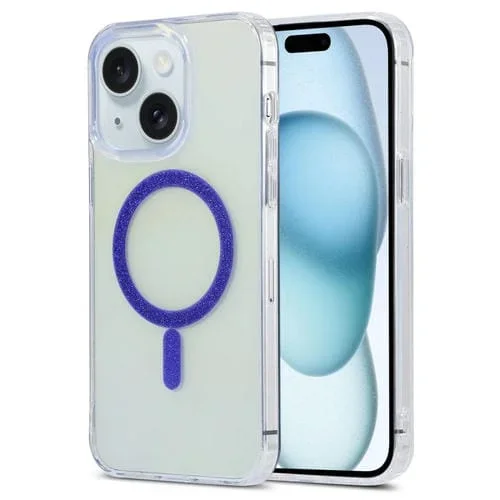 Funda para teléfono iPhone 15 Plus Magic Diamond Blu-Ray Magsafe (Púrpura)