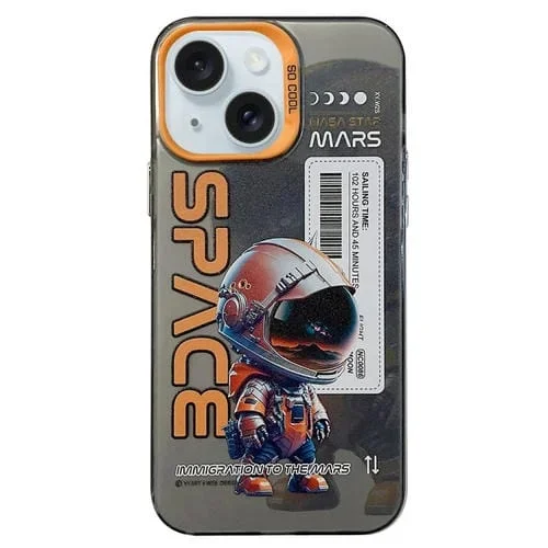 Funda para Teléfono iPhone 15 Plus PC con Patrón de Astronauta (Negro)