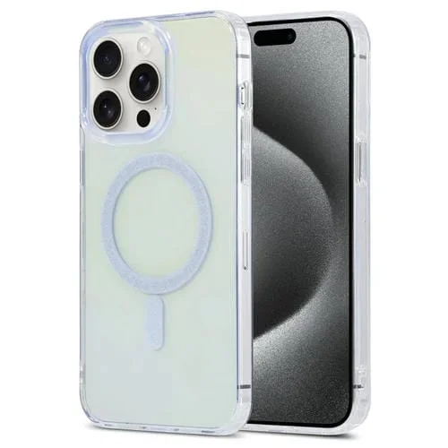 Funda para Teléfono iPhone 15 Pro Max Magic Diamond Blu-Ray Magsafe (Blanco)