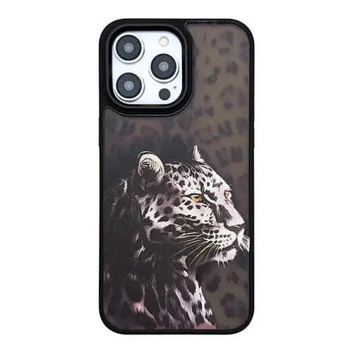 Funda para Teléfono iPhone 15 Pro Max Skin Feel Matte TPU + PC a Prueba de Golpes (Leopardo)