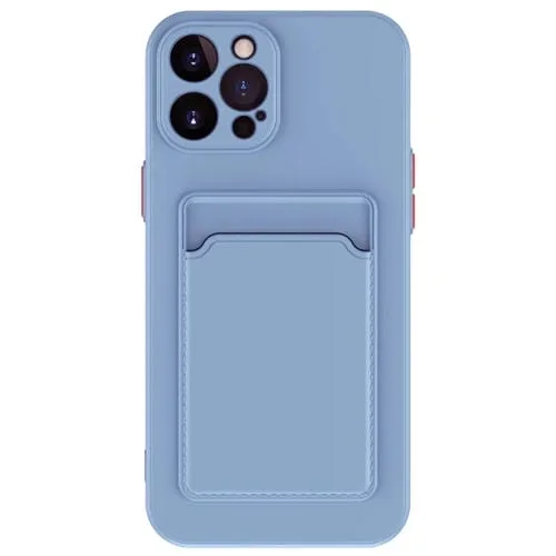 Funda para Teléfono iPhone 15 Pro Skin Feel Card Contraste Color Botón TPU (Gris)