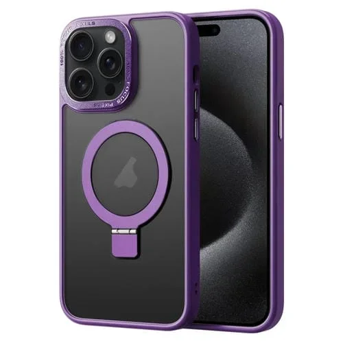 Funda para Teléfono iPhone 15 Pro Skin Feel Magsafe con Soporte Magnético (Púrpura)