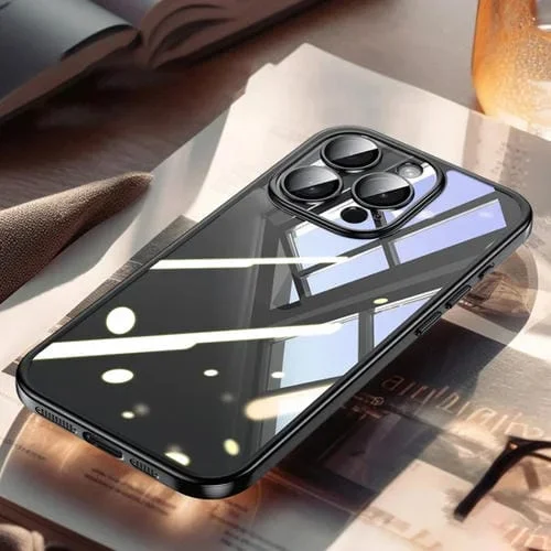 Funda para teléfono iPhone 15 Pro Sulada Galvanoplastia Frosted PC + TPU a prueba de golpes (Negro)