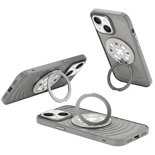 Funda para Teléfono iPhone 15 Soporte Magsafe Diseño de Ondas (Gris Titanio)