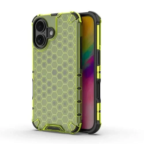 Funda para Teléfono iPhone 16 Plus Honeycomb a Prueba de Golpes (Verde)
