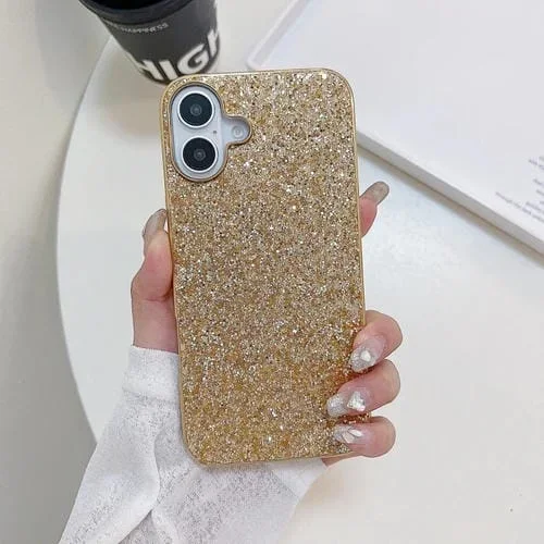 Funda para Teléfono iPhone 16 Plus TPU a Prueba de Golpes Glitter Powder (Oro)