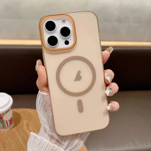 Funda para teléfono iPhone 16 Pro Max PC con imán Magsafe tacto suave arena (Dorado del Desierto)