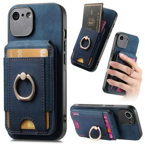 Funda para Teléfono iPhone 6 Plus / 6S Plus Cuero Soporte Magnético Divisible Retro Bolsa para Tarjetas (Azul)