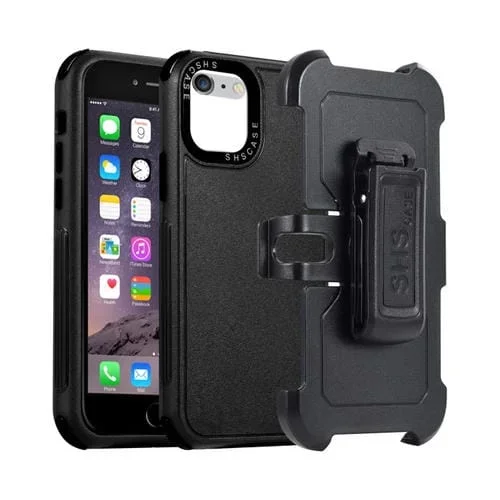 Funda para Teléfono iPhone 6 Plus 7 Plus 8 Plus 3 en 1 PC con Funda Deslizante TPU (Negro)