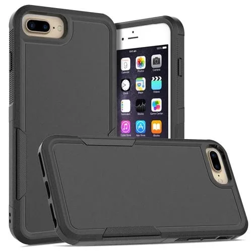 Funda para Teléfono iPhone 8 Plus 7 Plus 6 Plus 2 En 1 PC y TPU (Negro)