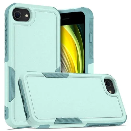 Funda para Teléfono iPhone SE 2022/2020/8/7/6 2 en 1 PC y TPU (Verde Claro)
