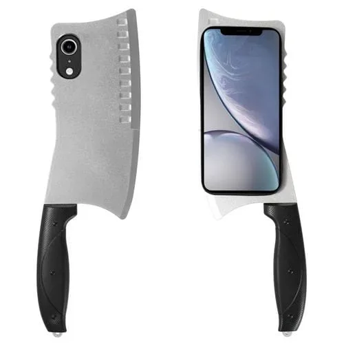 Funda para Teléfono iPhone Xr TPU + PC Cuchillo de Cocina Simulado (Plata)