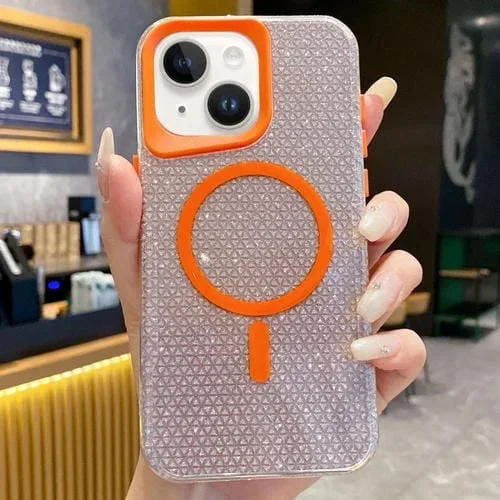 Funda para Teléfono Magsafe Blade Glitter para iPhone 14 Plus (Naranja)