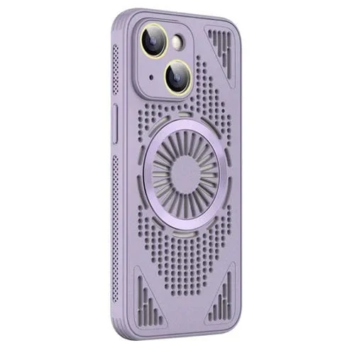 Funda para Teléfono Magsafe iPhone 13 a Prueba de Golpes con Ventilación Hueca (Morado)