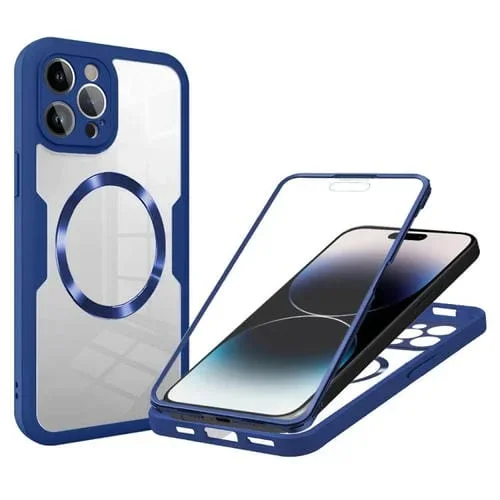 Funda para Teléfono Magsafe iPhone 14 Pro Textura de Cd (Azul)