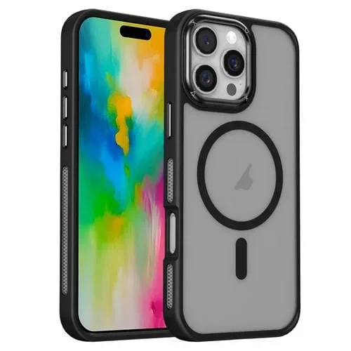 Funda para Teléfono Magsafe iPhone 16 Pro Max Transpirable Tacto Esmerilado (Negra)