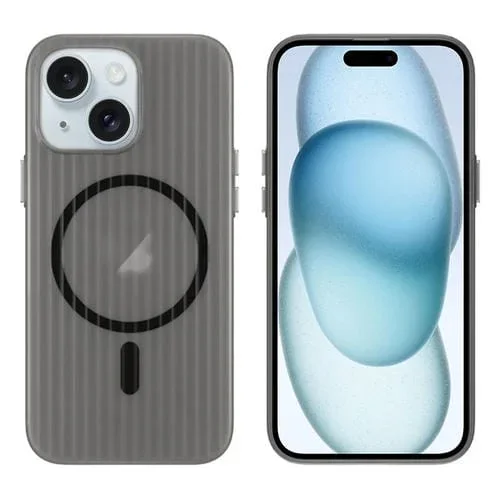 Funda para Teléfono Magsafe PC Corrugada para iPhone 15 Plus (Negra)