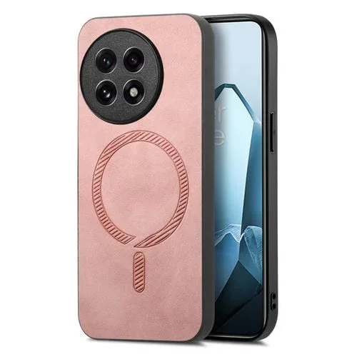Funda para Teléfono OnePlus 13 con Tapa Trasera de PU Magsafe (Rosa)