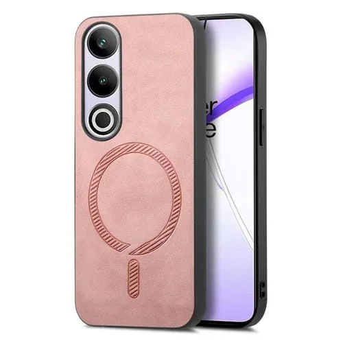 Funda para Teléfono OnePlus Nord Ce4/Ace 3V con Tapa Trasera PU Magsafe (Rosa)