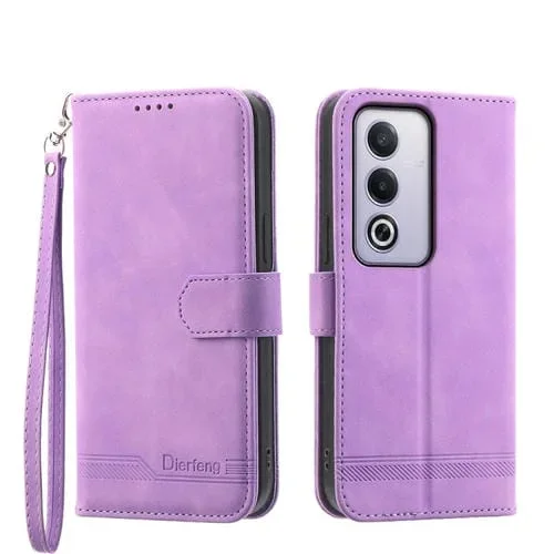 Funda para Teléfono Oppo A3 Pro 5G Dierfeng Dream Line TPU + Pu de Cuero (Morado)