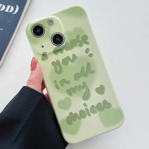 Funda para Teléfono PC iPhone 15 Plus (Texto Verde)