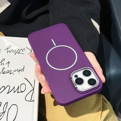 Funda para Teléfono PC Magsafe Ultrafina Agradable para la Piel iPhone 14 Pro (Morada)