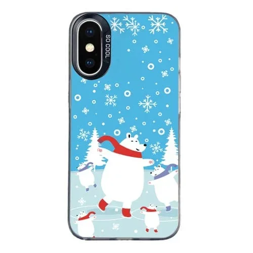 Funda para Teléfono PC Serie Navideña iPhone Xs Max Cobertura Total (Negro)