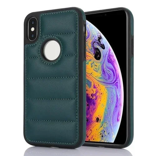 Funda para Teléfono Pu iPhone X Xs Recorte Hueco Tecla de Piano (Verde)