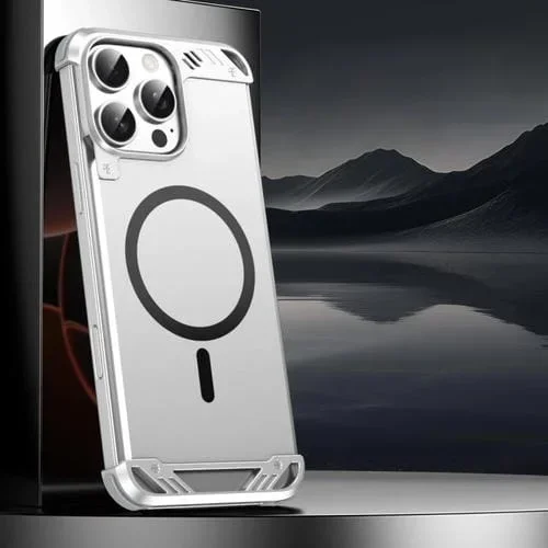 Funda para Teléfono R-Just RJ63 con Aroma Mecha y Magsafe sin Marco para iPhone 15 Pro Max (Plateada)