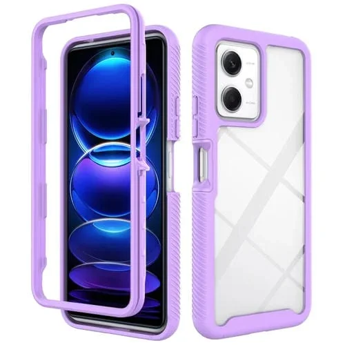 Funda para Teléfono Redmi Note 12 5G Starry Sky de Color Sólido a Prueba de Golpes de TPU Transparente para PC (Morado)