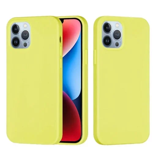 Funda para Teléfono Silicona iPhone 15 Pro Max Protección (Amarillo Limón)