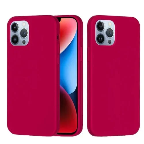 Funda para Teléfono Silicona iPhone 15 Pro Max Protección (Rosa Roja)