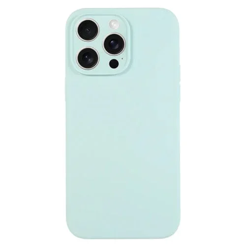 Funda para Teléfono Silicona Líquida iPhone 16 Pro Max Poros Finos (Turquesa)